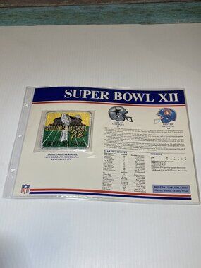 SUPER BOWL XII Cowboys vs Broncos 1978 OFFICIAL SB NFL PATCH Willabee & Ward
